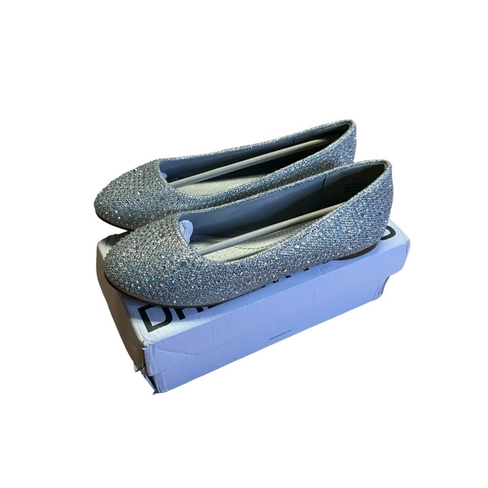Dream Pairs Womens Sole-Shine Ballet Flats Size 7 Silver Glitter Rhinestone